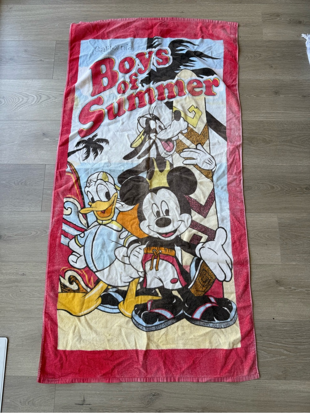 vintage mickey unlimited beach towel boys of summer mickey goofy donald duck